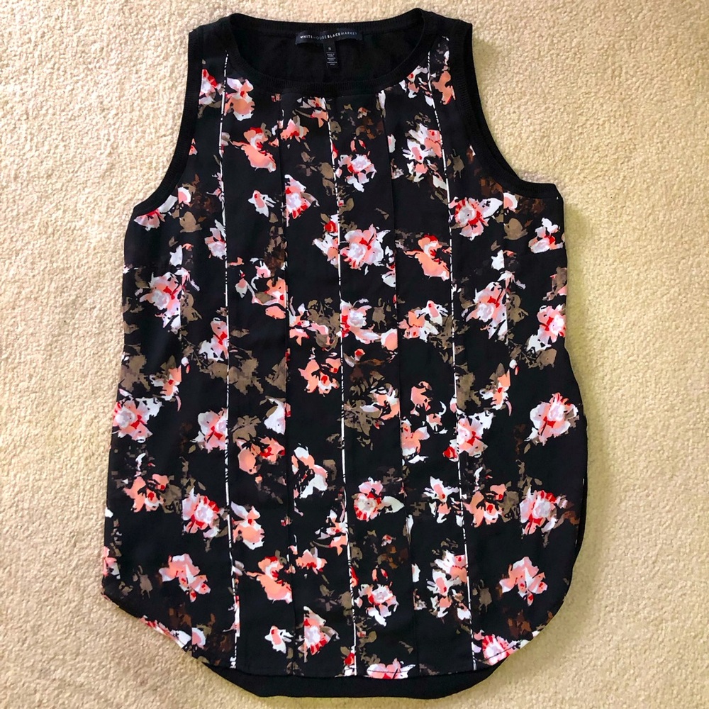 White House Black Market Floral Sleeveless Women's Top